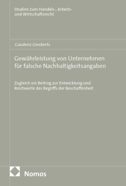 Gewährleistung von Unternehmen für falsche Nachhaltigkeitsangaben - Gaudenz Giesberts