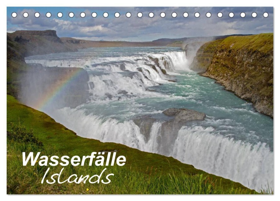 Wasserfälle Islands (Tischkalender 2025 DIN A5 quer), CALVENDO Monatskalender - Leon Uppena