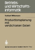 Cover-Bild zum Titel 'Produktionsplanung mit verdichteten Daten' von 'Norbert Wittemann'