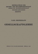 Gesellschaftslehre - Carl Brinkmann