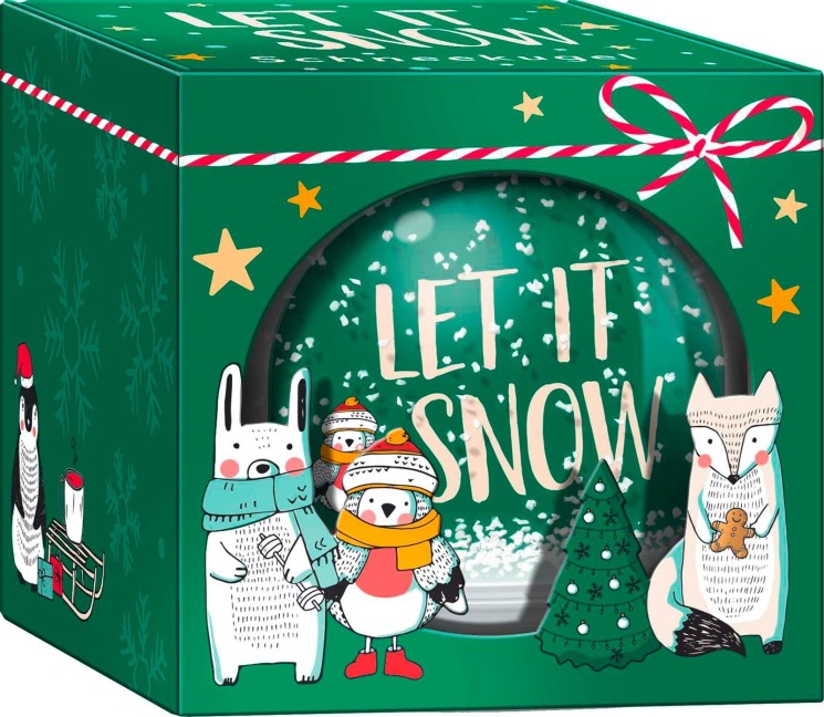 Weihnachtswunderland, Schneekugel klein zum Selbstgestalten: Let it Snow / Cute Christmas Friends - 