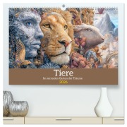 Cover-Bild zum Titel 'Tiere - Im surrealen Garten der Träume (hochwertiger Premium Wandkalender 2026 DIN A2 quer), Kunstdruck in Hochglanz' von 'Liselotte Brunner-Klaus'