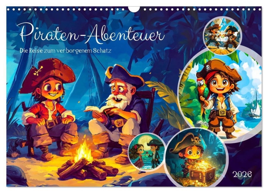Piraten-Abenteuer - Die Reise zum verborgenen Schatz (Wandkalender 2026 DIN A3 quer), CALVENDO Monatskalender - Anja Frost