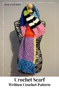 Cover-Bild zum Titel 'Crochet Scarf - Written Crochet Pattern' von 'Teenie Crochets'