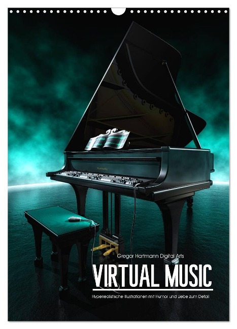 VIRTUAL MUSIC - Musikinstrumente in Hyperrealistischen Illustrationen (Wandkalender 2024 DIN A3 hoch), CALVENDO Monatskalender - Gregor Hartmann