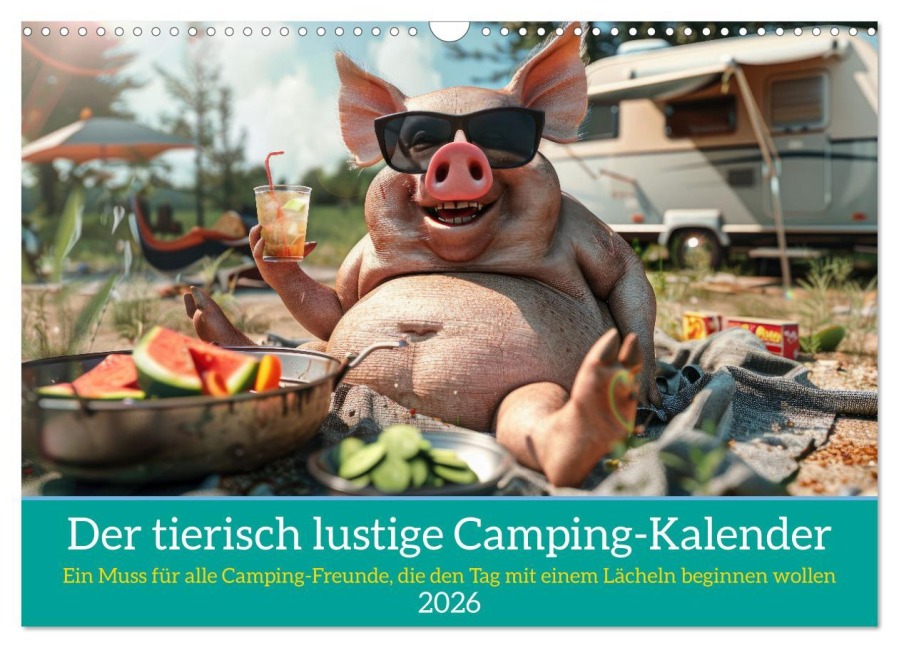 Der tierisch lustige Camping-Kalender (Wandkalender 2026 DIN A3 quer), CALVENDO Monatskalender - Peter Rübsamen