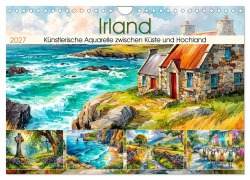 Cover-Bild zum Titel 'Irland. Künstlerische Aquarelle zwischen Küste und Hochland (Wandkalender 2027 DIN A4 quer), CALVENDO Monatskalender' von 'Rose Hurley'