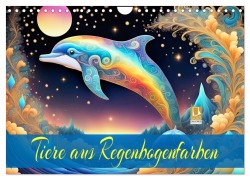 Cover-Bild zum Titel 'Tiere aus Regenbogenfarben (Wandkalender 2026 DIN A4 quer), CALVENDO Monatskalender' von 'Dusanka Djeric'