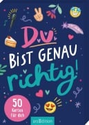 Cover-Bild zum Titel 'Du bist genau richtig! - 50 Karten für dich (PS: Du bist die Beste!)' von 'Natalie Buchholz'