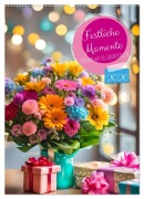 Cover-Bild zum Titel 'Festliche Momente - Ein Jahr mit KI Geburtstagen (Wandkalender 2026 DIN A2 hoch), CALVENDO Monatskalender' von 'Fred Schimak'