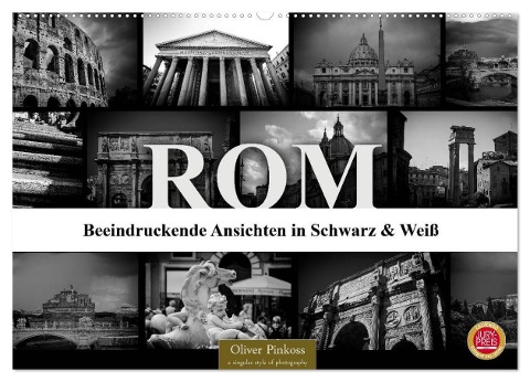 ROM - Ansichten in Schwarz und Weiß (Wandkalender 2024 DIN A2 quer), CALVENDO Monatskalender - Oliver Pinkoss