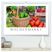 Cover-Bild zum Titel 'Wochenmarkt - Genussvoll Einkaufen (hochwertiger Premium Wandkalender 2026 DIN A2 quer), Kunstdruck in Hochglanz' von 'Dieter Meyer'