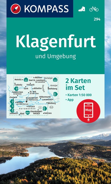 KOMPASS Wanderkarten-Set 294 Klagenfurt und Umgebung (2 Karten) 1:50.000 - 