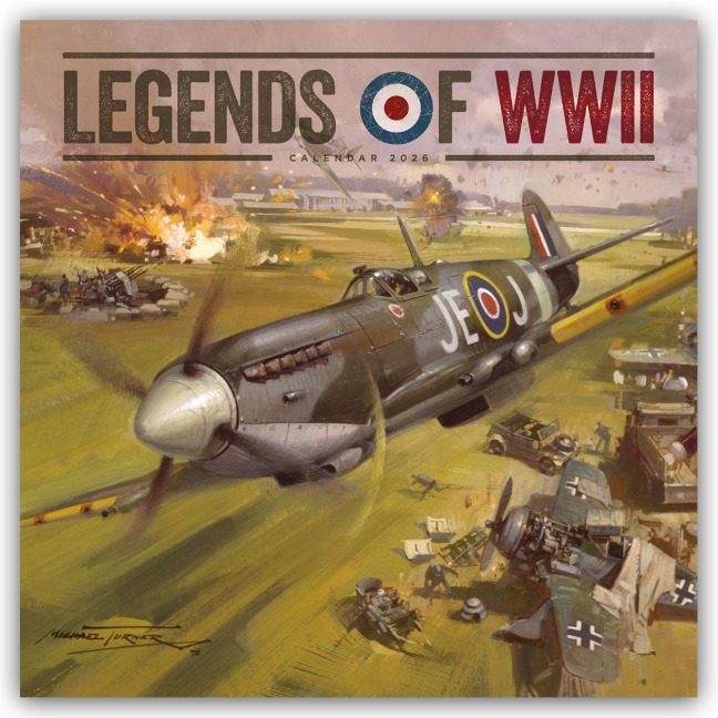 Legends of World War II - Legendäre Flugzeuge des Zweiten Weltkrieges 2026 - Wand-Kalender - Carousel Calendar