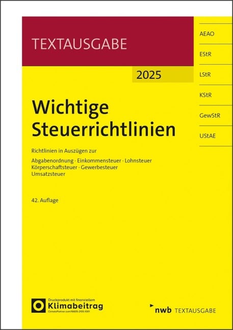 Wichtige Steuerrichtlinien - 