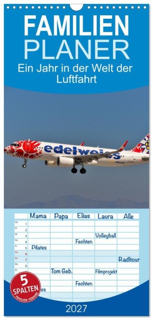 Familienplaner 2027 - Ein Jahr in der Welt der Luftfahrt mit 5 Spalten (Wandkalender, 21 x 45 cm) CALVENDO - Matthias Merz