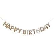 Girlande Happy Birthday, Glitter, Gold FSC MIX, 5m - 