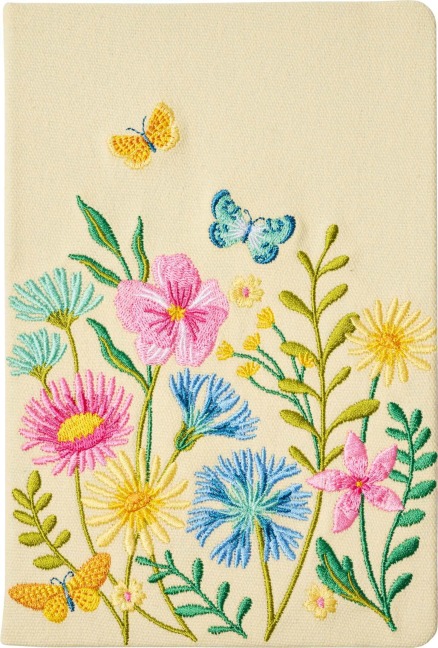 Blütenträume Notizbuch bestickt, A5 - 240 Seiten, beige - 
