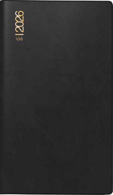 rido/idé 7012212906 | Taschenkalender Mod. TM 17/contacter 2026 | A6 quer, Kunststoff, schwarz - 