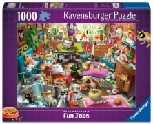 Cover-Bild zum Titel 'Erwachsenenpuzzle 1000 Teile - Dean MacAdam: Der Katzenfriseur' von ''