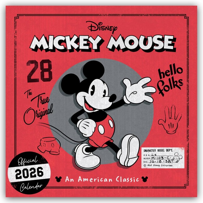 Disney Mickey Mouse 2026 - Wandkalender - Danilo Promotion Ltd