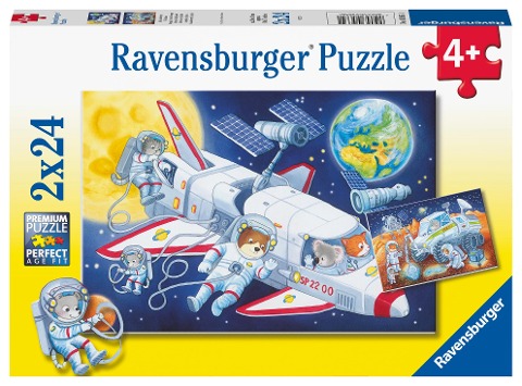 Ravensburger Kinderpuzzle - 05665 Reise durch den Weltraum - 2x24 Teile Puzzle für Kinder ab 4 Jahren - 
