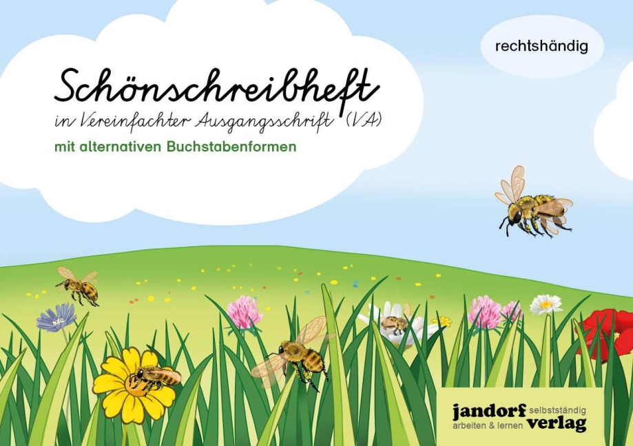 Schönschreibheft in VA - rechtshändig - Vereinfachte Ausgangsschrift - mit alternativen Buchstabenformen - Anja Wachendorf