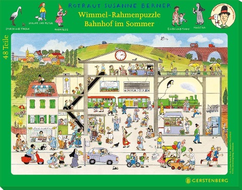 Wimmel-Rahmenpuzzle Sommer Motiv Bahnhof - Rotraut Susanne Berner