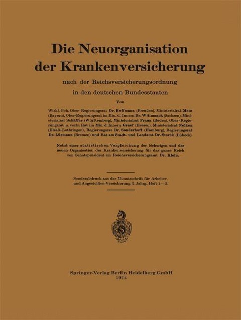 Die Neuorganisation der Krankenversicherung - Metz Von Hoffmann