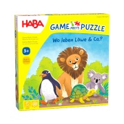 Cover-Bild zum Titel 'Game m. Puzzle - Wo leben Löwe & Co.?' von ''