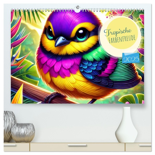 Tropische Farbenfreude (hochwertiger Premium Wandkalender 2025 DIN A2 quer), Kunstdruck in Hochglanz - Sual`M Sual`M
