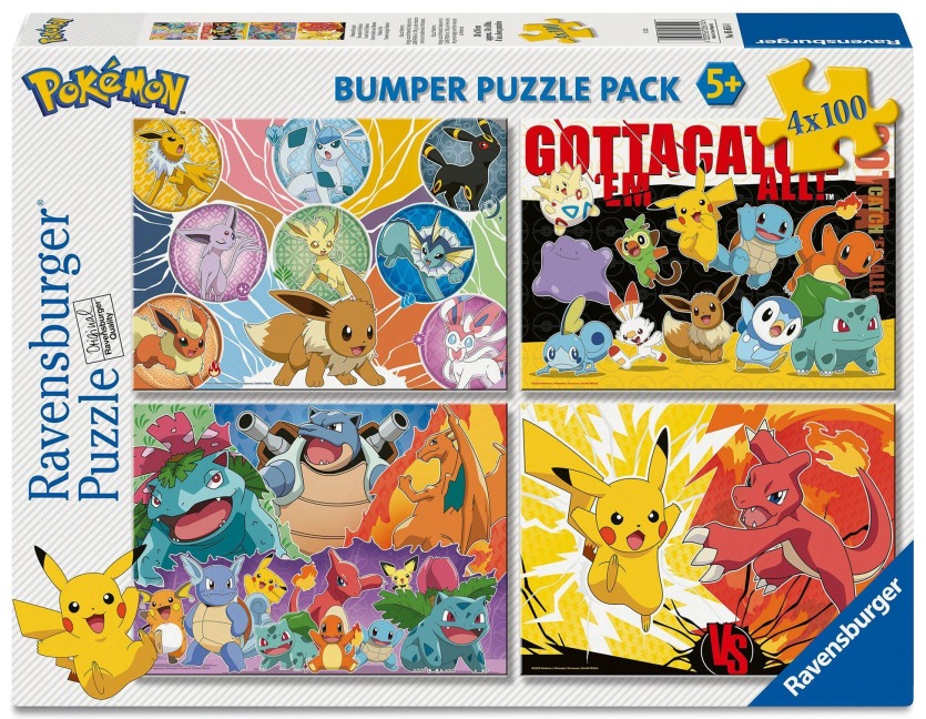 Kinderpuzzle 4x100 Teile - Pokémon-Kumpels - 