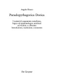 Cover-Bild zum Titel 'Pseudopythagorica Dorica' von 'Angela Ulacco'