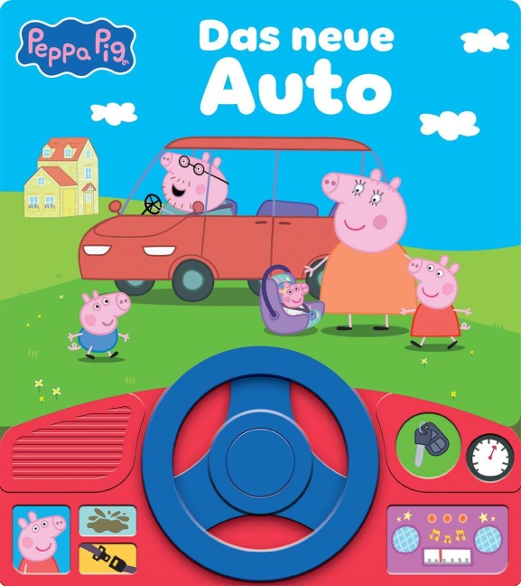 Peppa Pig - Das neue Auto - Soundbuch - Pappbilderbuch mit beweglichem Lenkrad und 8 spannenden Geräuschen für Kinder ab 3 Jahren - Peppa Wutz - 