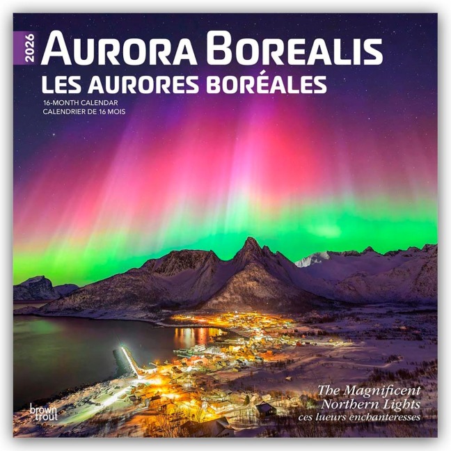 Aurora Borealis - Polarlicht 2026 - 16-Monatskalender - Browntrout Publishers