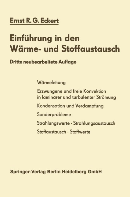 Einführung in den Wärme- und Stoffaustausch - Ernst R. G. Eckert