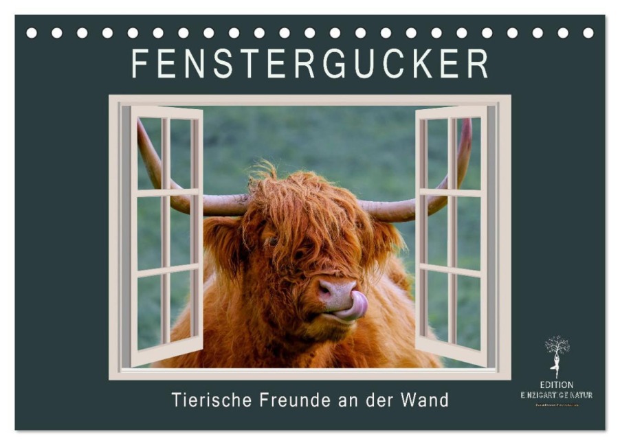 Fenstergucker - tierische Freunde an der Wand (Tischkalender 2025 DIN A5 quer), CALVENDO Monatskalender - Peter Roder