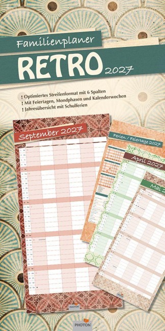 Familienplaner "RETRO" Kalender 2027 - 
