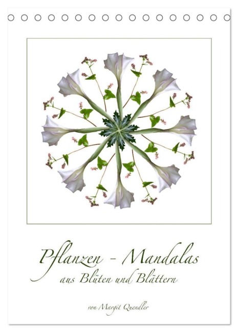 Pflanzen - Mandalas aus Blüten und Blättern (Tischkalender 2026 DIN A5 hoch), CALVENDO Monatskalender - Margit Quendler