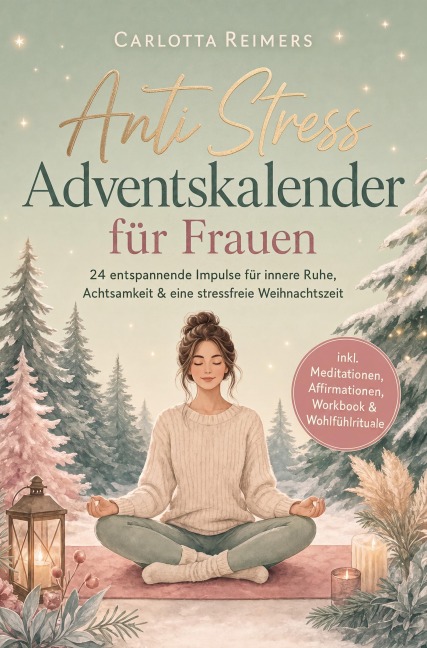 Anti Stress Adventskalender für Frauen: 24 entspannende Impulse für innere Ruhe, Achtsamkeit & eine stressfreie Weihnachtszeit - inkl. Meditationen, Affirmationen, Workbook & Wohlfühlrituale - Carlotta Reimers