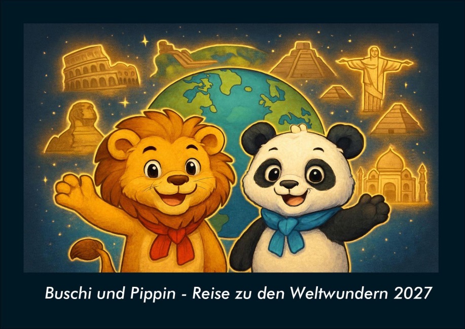 Buschi und Pippin - Reise zu den Weltwundern 2027 Fotokalender DIN A4 - Tobias Schmitt, Kevin Heber
