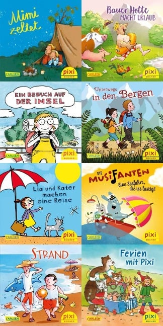 Pixi-Serie 268: In die Ferien mit Pixi (8x8 Exemplare) - Miriam Cordes, Ruth Rahlff, Antje Damm, Sabine Dully, Rüdiger Paulsen