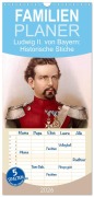 Familienplaner 2026 - Ludwig II. von Bayern: Historische Illustrationen und Stiche mit 5 Spalten (Wandkalender, 21 x 45 cm) CALVENDO - Calvendo Calvendo