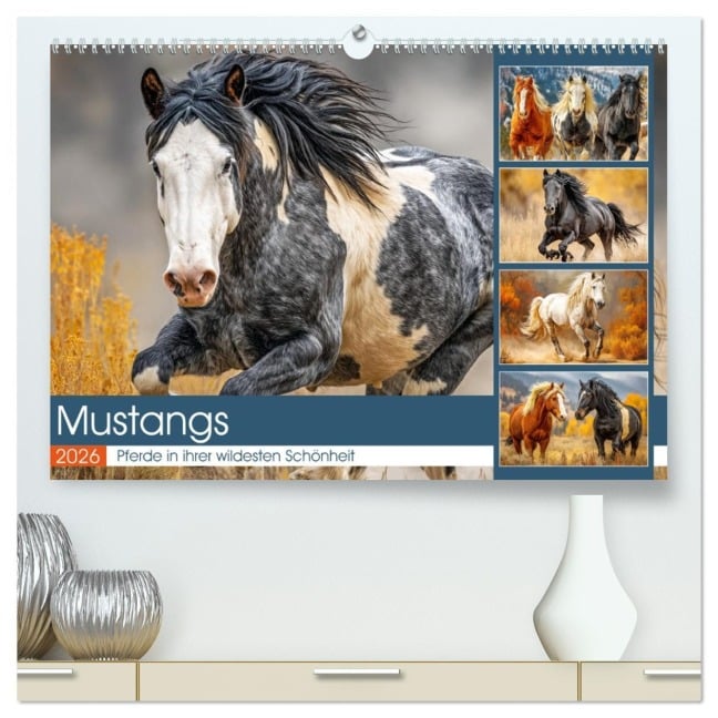 Mustangs. Pferde in ihrer wildesten Schönheit (hochwertiger Premium Wandkalender 2026 DIN A2 quer), Kunstdruck in Hochglanz - Rose Hurley