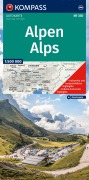 Cover-Bild zum Titel 'KOMPASS Autokarte KOMPASS Autokarte und Panoramakarte Alpen 1:500.000' von ''