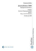 Cover-Bild zum Titel 'Journalisten 2000' von 'Uwe Kamenz Kamenz, Peer Walter Jahn'