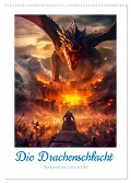 Die Drachenschlacht (Wandkalender 2025 DIN A2 hoch), CALVENDO Monatskalender - Steffen Gierok-Latniak