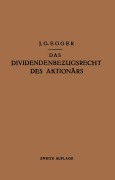 Cover-Bild zum Titel 'Das Dividendenbezugsrecht des Aktionärs' von 'J. G. Egger'
