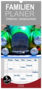 Cover-Bild zum Titel 'Familienplaner 2026 - Oldtimer: detailverliebt mit 5 Spalten (Wandkalender, 21 x 45 cm) CALVENDO' von 'Solveig Rogalski'