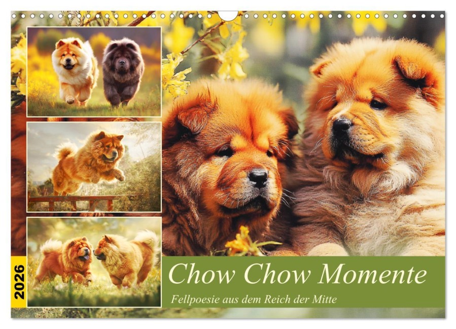Chow Chow Momente. Fellpoesie aus dem Reich der Mitte (Wandkalender 2026 DIN A3 quer), CALVENDO Monatskalender - Rose Hurley